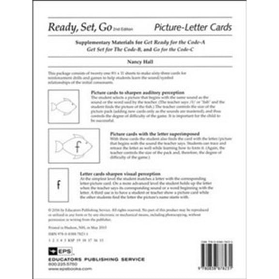 Explode The Code Picture Letter Cards, Set Of 60 (2Nd Edition; Homeschool