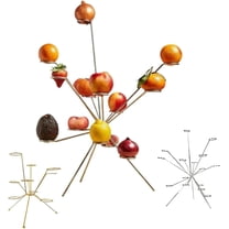 Exploded Fruit Bowl - Fireworks on the Dinner Table, 12 Slots Fruit Basket for Kitchen Counter, Modern Art Floating Centerpiece Decor Silver