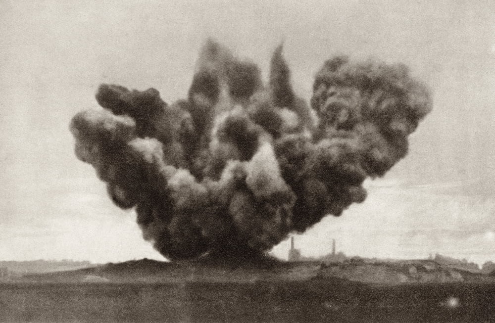 Exploding Artillery Shell During The First World War From The Illustrated War News Published 1915 Canvas Art - Ken Welsh Design Pics (18 x 11)