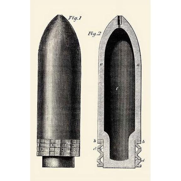 Exploding Artillery Shell for Breech-Loaders- Fine Art Canvas Print (20" x 30")
