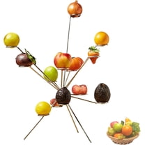 Exploding Fruit Bowl - Fireworks on the Dinner Table, Banana Holder Included, Fruit Basket for Kitchen Counter Modern Art Centerpiece Silver
