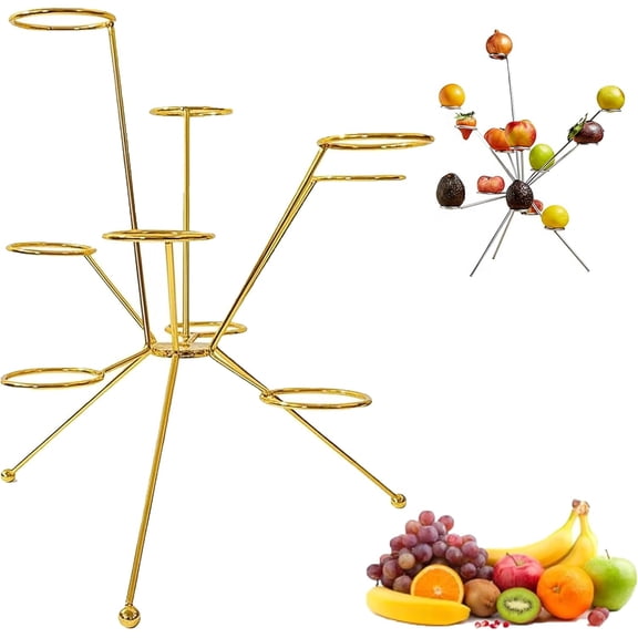 Exploding Fruit Bowl fruit bowl for kitchen counter 360° Floating Style Display exploded fruit stand living room decor and accessories (Gold)