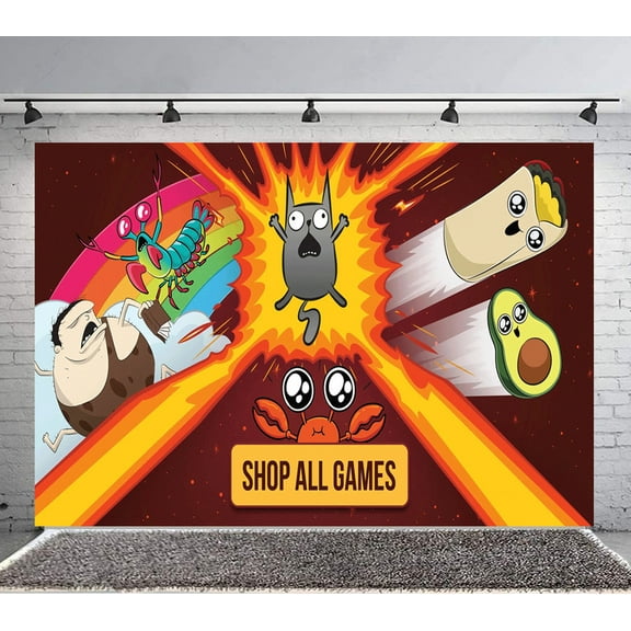 Exploding Kittens Backdrop Banner Party Supplies Poster Movie Theme Background for Photography Birthday Decorations