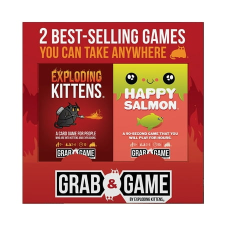 Exploding Kittens & Happy Salmon Grab & Game Edition Card Games Bundle