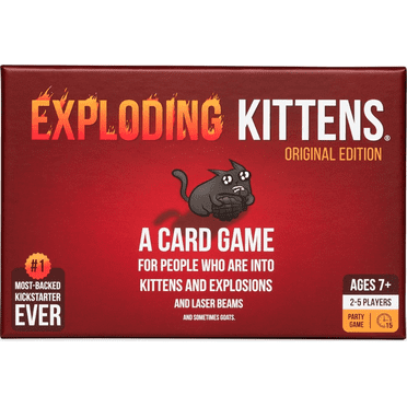 Exploding Kittens Original Edition - Hilarious for Family Game Night - Party Game - For Ages 7 and up - 56 Cards - 2-5 Players - 15 Minutes