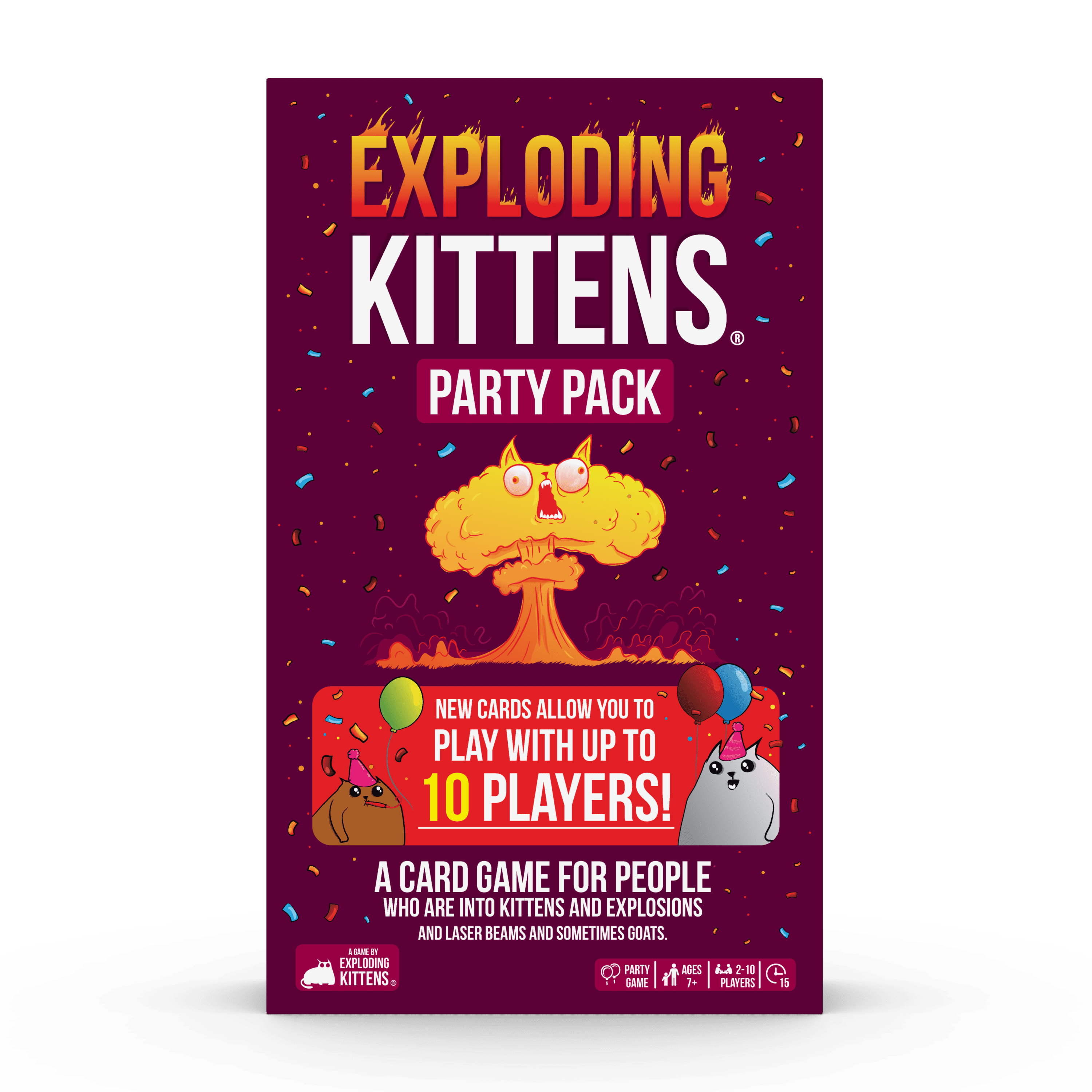 Exploding Kittens Party Pack - 2-10 Players - Ages 7+ - 15 Minutes to Play - Ideal for Party, Family Game Night (Walmart Exclusive)
