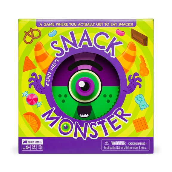 Exploding Kittens Snack Monster - Fun Spinner Game for Kids & Families, 2-6 Players, Ages 4+, 10-Minute Playtime, Kid-Friendly Card Game for Snack Time & Family Night