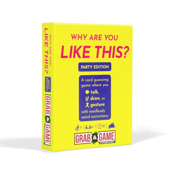 Exploding Kittens Why are You Like This? Grab & Game Compact Travel-Sized Party Card Game for Adults, Teens, and Families – 2 Player, 15-Minute Gameplay – Ages 7+
