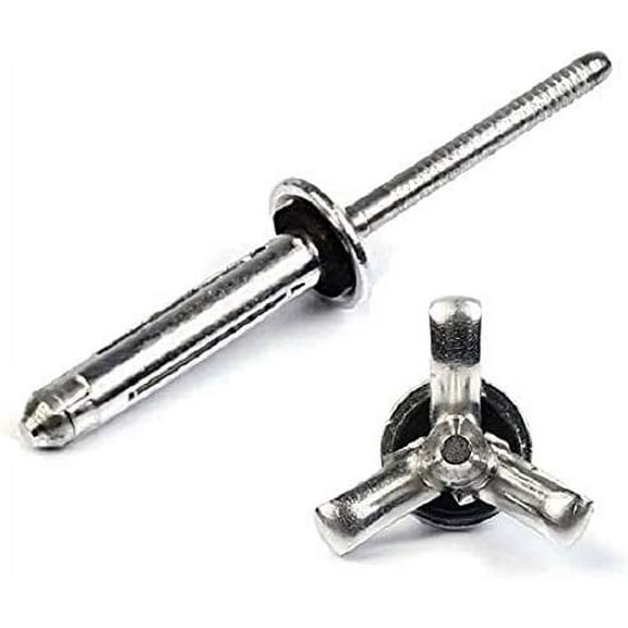 Exploding Rivets 3/16 (#6) Aluminum Shaveable Head Blind Rivets with Sealing Washer 6-6, 3/16" x 3/8" Grip (0.050-0.375) QTY 25