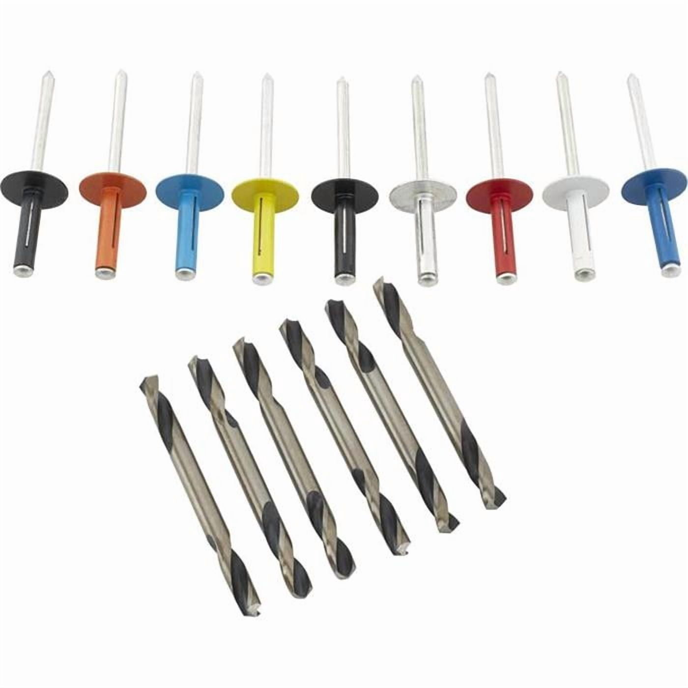 Exploding Rivets w/Double End Drill Bits 3/16 Aluminum Large Head ...