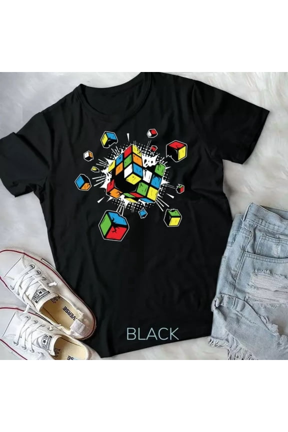 Exploding Rubix Rubiks Rubics Cube Present Gift For Unisex & T-Shirt