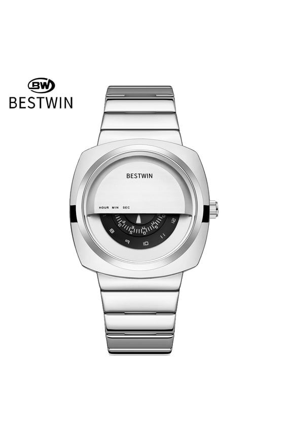 Classic Stainless Steel Quartz Watch for Men – Luminous Hands and Date Window