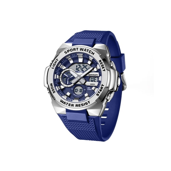 Explojoy Dual Display Digital Sports Watch – Waterproof Unisex Wristwatch, Alloy Case, Alarm & Stopwatch