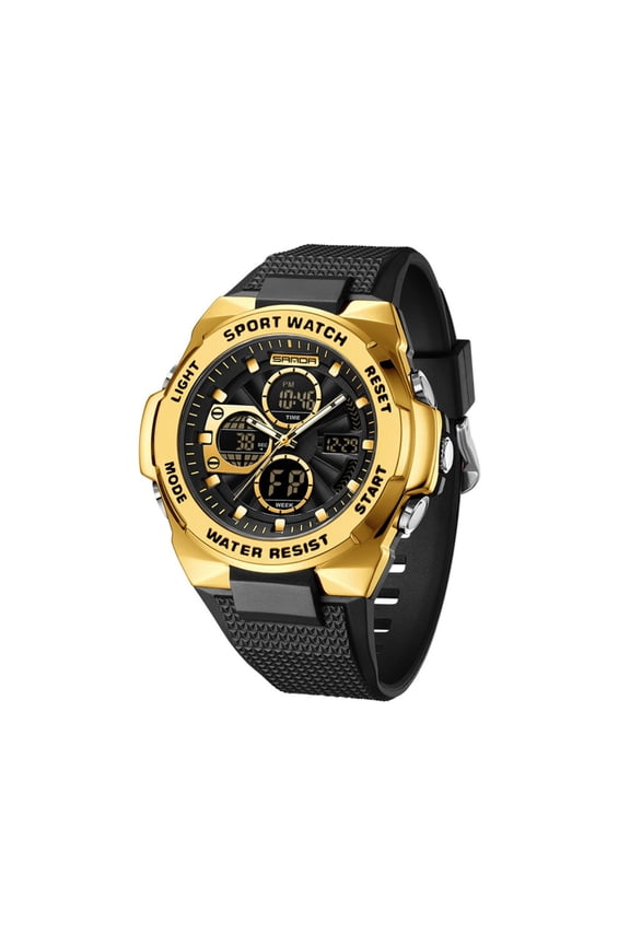 Dual Display Digital Sports Watch – Waterproof Unisex Wristwatch, Alloy Case, Alarm & Stopwatch