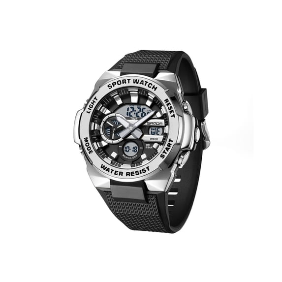 Explojoy Dual Display Digital Sports Watch – Waterproof Unisex Wristwatch, Alloy Case, Alarm & Stopwatch