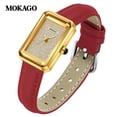 thumbnail image 1 of Explojoy Elegant Women’s Quartz Watch – Square Dial, Mother of Pearl Face, Diamond Details, Waterproof, Leather Band, 1 of 10
