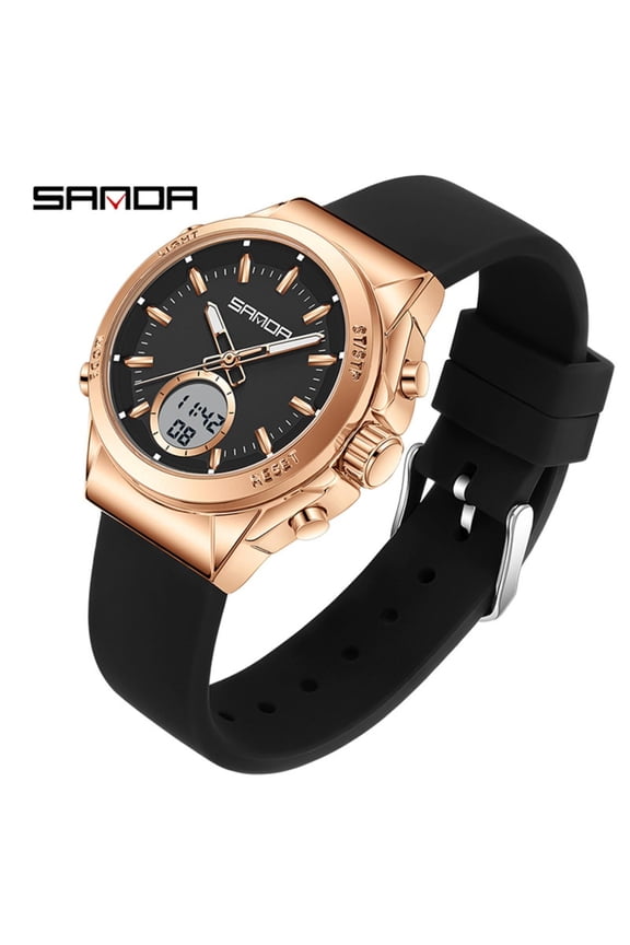 Fashion Dual Display Wristwatch – Waterproof Digital & Analog, Affordable Everyday Timepiece
