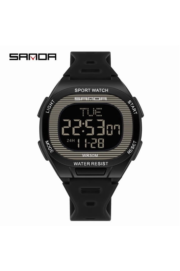 Multi-Function Square Digital Watch – Shockproof Waterproof Sports Timepiece