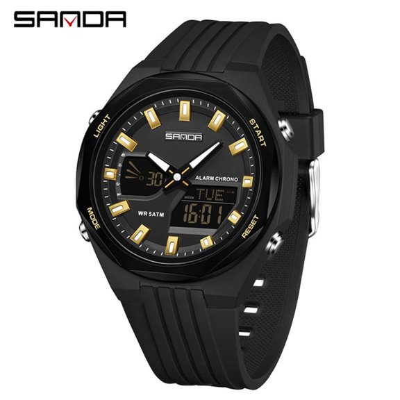 Explojoy Outdoor Waterproof Chronograph Watch, Digital World Time Sports Watch for Active Lifestyle