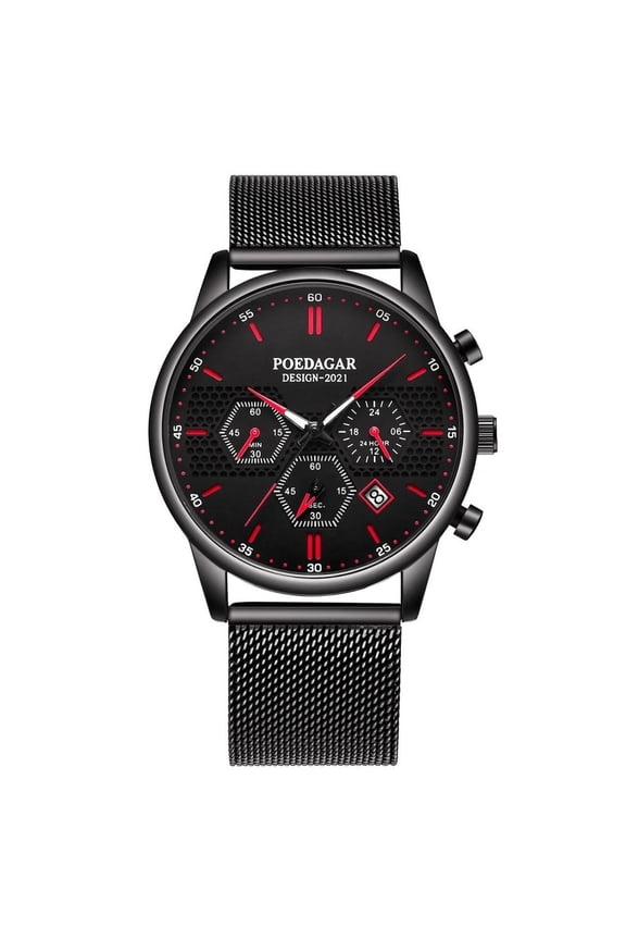 Sport Style Quartz Watch – Chronograph Function, Water Resistant, Steel Case