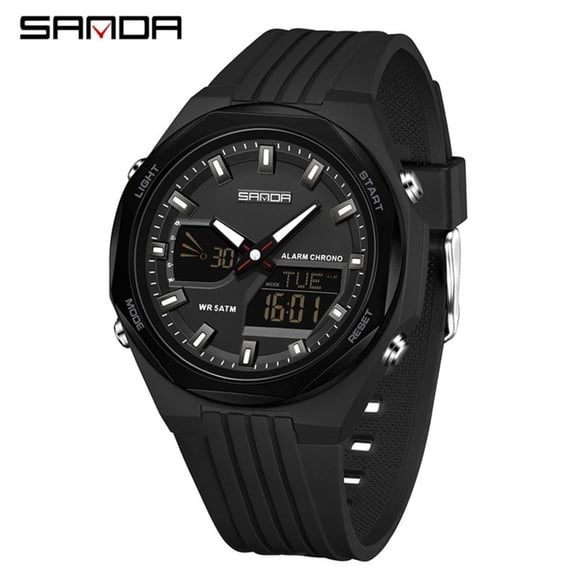 Explojoy Unisex Digital Sports Watch – Waterproof, Multi‑Function Chronograph, World Time Display