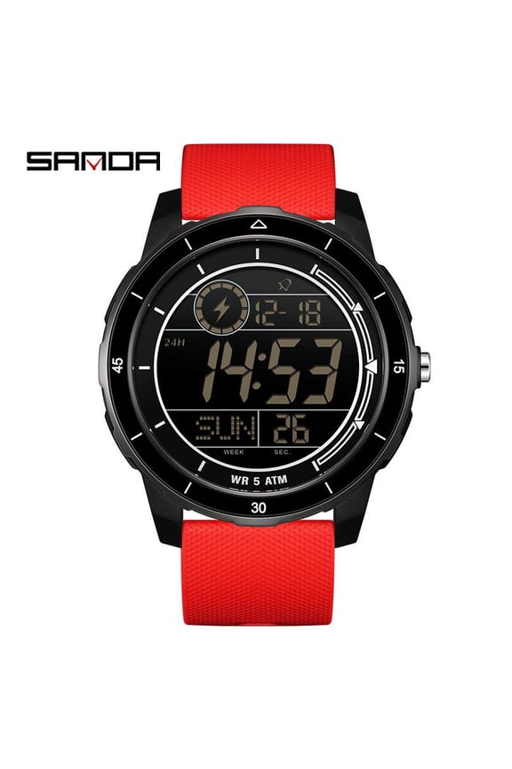Unisex Digital Sports Watch – Waterproof Square Design with Luminous Display & Alarm