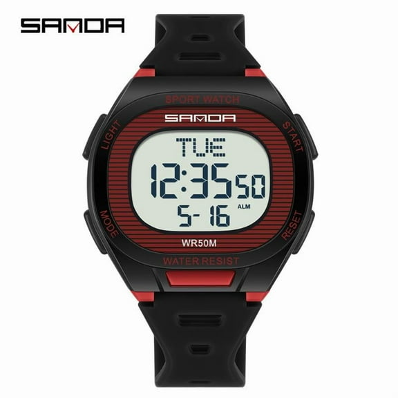 Explojoy Unisex Digital Sports Watch – Waterproof Square Design with Luminous Display