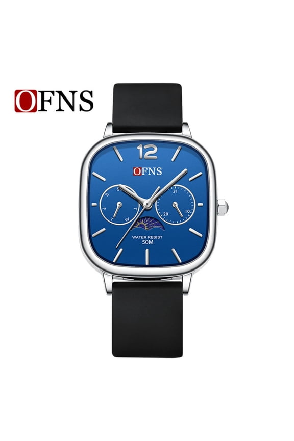 Unisex Square Quartz Watch – Waterproof Ultra Slim Wristwatch, Casual Style with Date Display