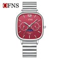 thumbnail image 1 of Explojoy Unisex Square Quartz Watch – Waterproof Ultra Slim Wristwatch, Casual Style with Date Display, 1 of 10