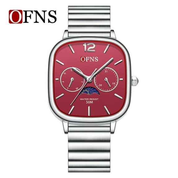 Explojoy Unisex Square Quartz Watch – Waterproof Ultra Slim Wristwatch, Casual Style with Date Display