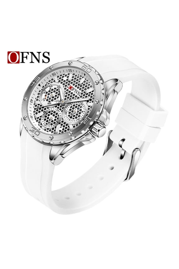 Unisex Waterproof Quartz Watch – 6-Hand Fashion Dial, Silicone Strap, Alloy Case, Date Display
