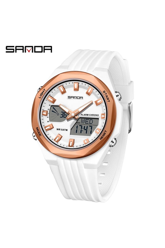 Waterproof Digital Chronograph Watch, Durable World Time Sports Watch for Men & Women