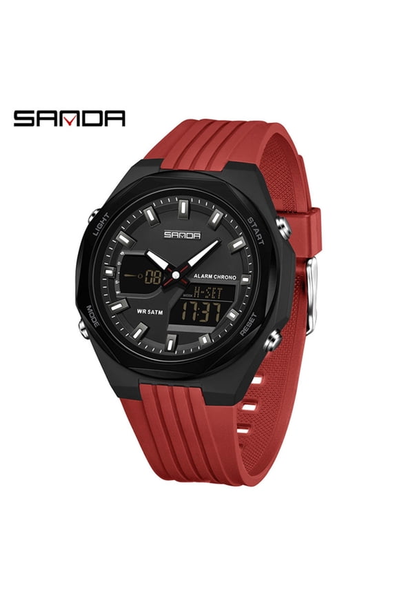 Waterproof Digital Sports Watch, World Time Chronograph, Shock Resistant for Men & Women
