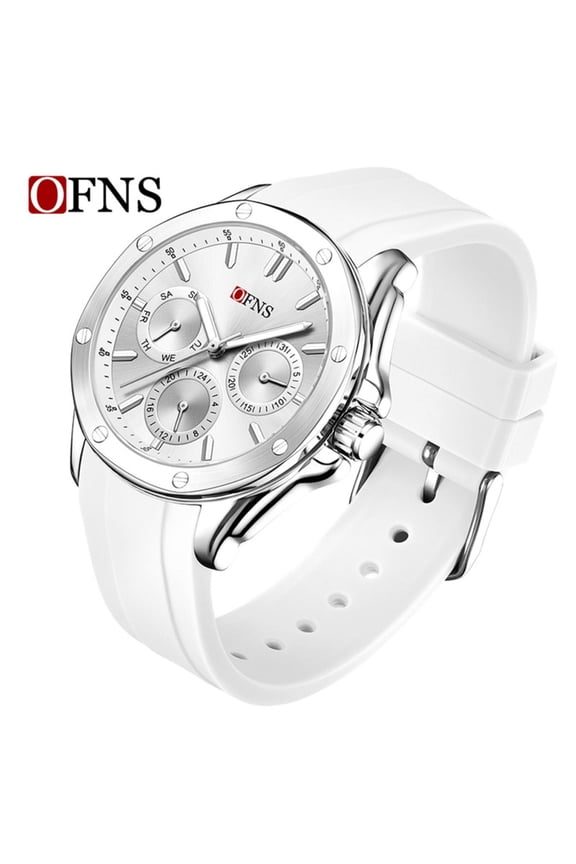 Waterproof Quartz Wristwatch – Unisex Luminous 6-Hand Design, Comfortable Silicone Band, Modern Business Look