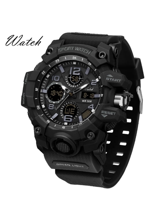 Waterproof Sports Digital Watch, Double Display, Luminous, Alarm Clock for Men & Women