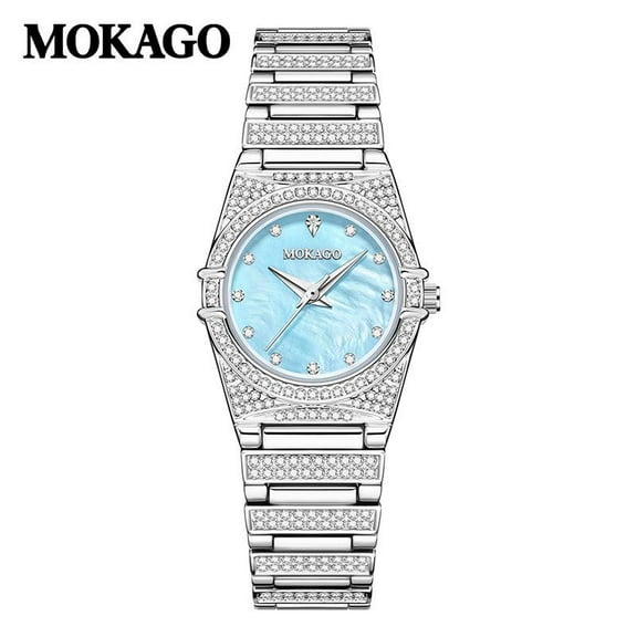 Explojoy Women's Luxury Bling Quartz Watch Full Crystal Dial Waterproof Metal Design