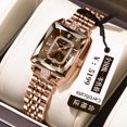 thumbnail image 1 of Explojoy Women's Rectangle Quartz Watch – Elegant Stainless Steel Design with Date Display, 1 of 7