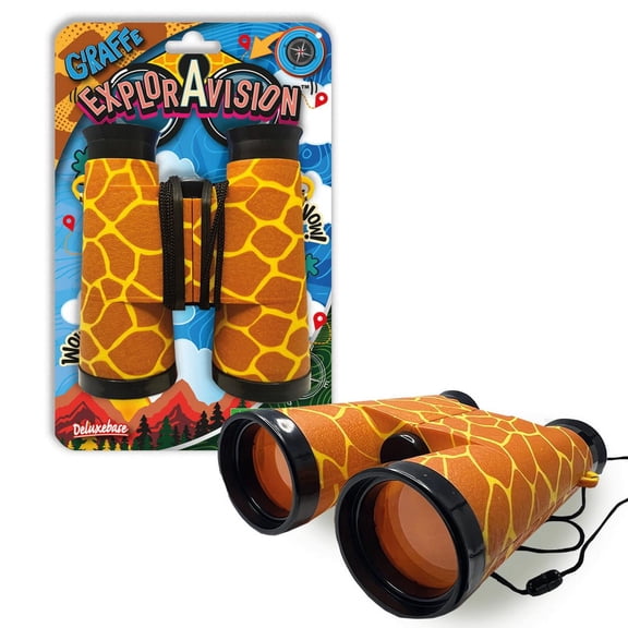 ExplorAvision - Giraffe Binoculars by Deluxebase. Compact Animal Binoculars for Kids Ages 3+. Educational Outdoor Explorer Toy for Boys and Girls.
