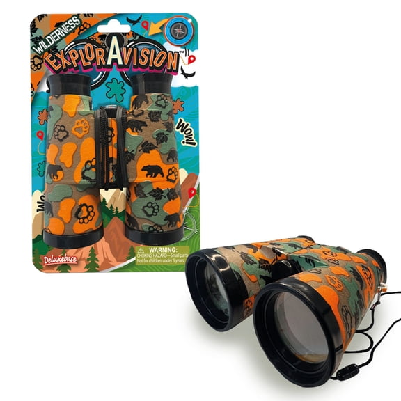 ExplorAvision - Wilderness Binoculars by Deluxebase. Compact Animal Binoculars for Kids Ages 3+. Educational Outdoor Explorer Toy for Boys and Girls.