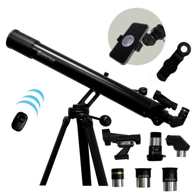 ExploraPro 80AZ 80mm Telescope with Slow Motion Control, Smartphone