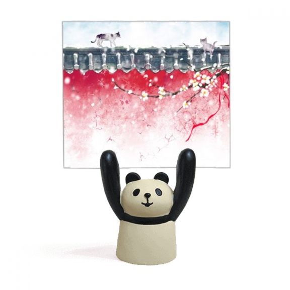 Exploration For Snow Chinese Watercolor Memo Holder Cartoon Animal Panda Stand Decoration