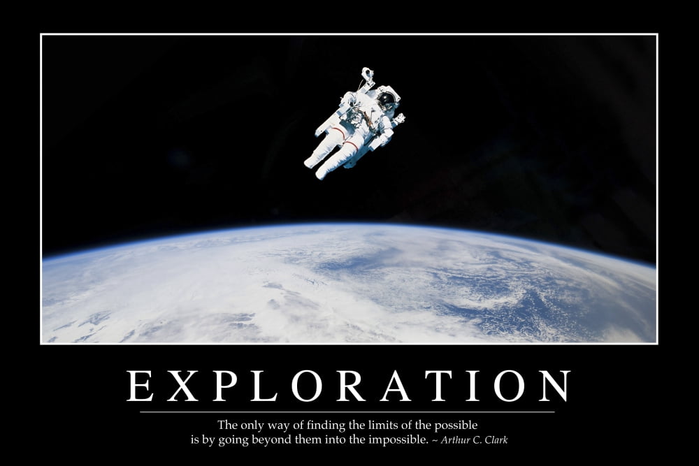 Exploration Inspirational Quote and Motivational Poster Canvas Art - Stocktrek Images (34 x 23)
