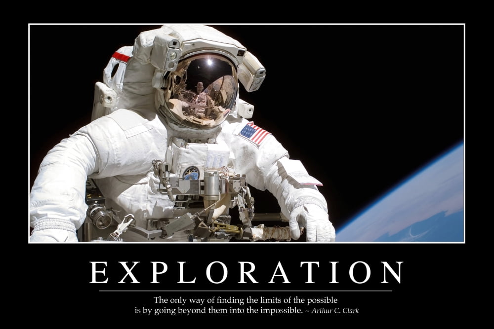 Exploration Inspirational Quote and Motivational Poster Canvas Art - Stocktrek Images (34 x 23)