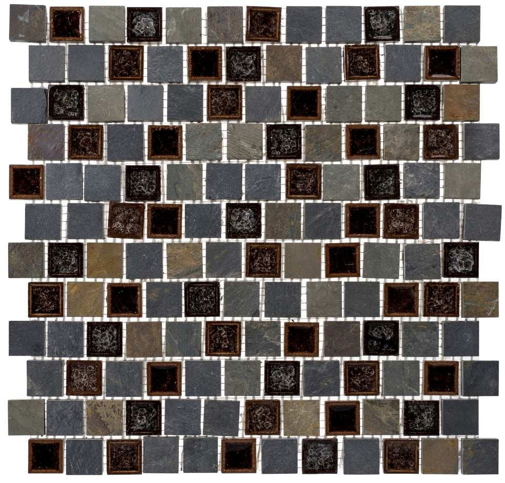 Montecristo Natural Stone and Crackled Glass Mosaic Tile