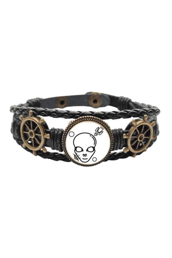 Exploration Landing Extraterrestrial Planets Leather Braided Ocean Bracelet Wristband