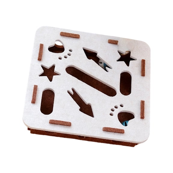 Exploration Puzzle Felt Cats Toy Chew Proof Design Interactive Play Box Includes 2 Bells For Kittens