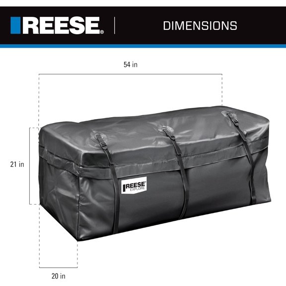 Explore 1043000 Rainproof Hitch Cargo Carrier Bag, 13 Cubic Feet Capacity, 54x21x20 Inches, Fits Most Full-Size Hitch Carriers