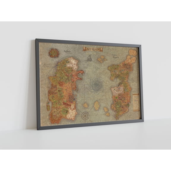 Explore Azeroth: World Of Warcraft Map Elevate Your Living Space With Hanging Wall Art And Modern Decor Print Housewarming Present Ideas UNF