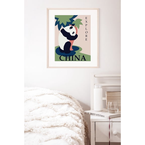 Explore China Vintage Travel Poster, China Wall Art, China Decor, Retro Wall Decor, House Decor, Wall Art Posters, Unframed Poster Size 8x12