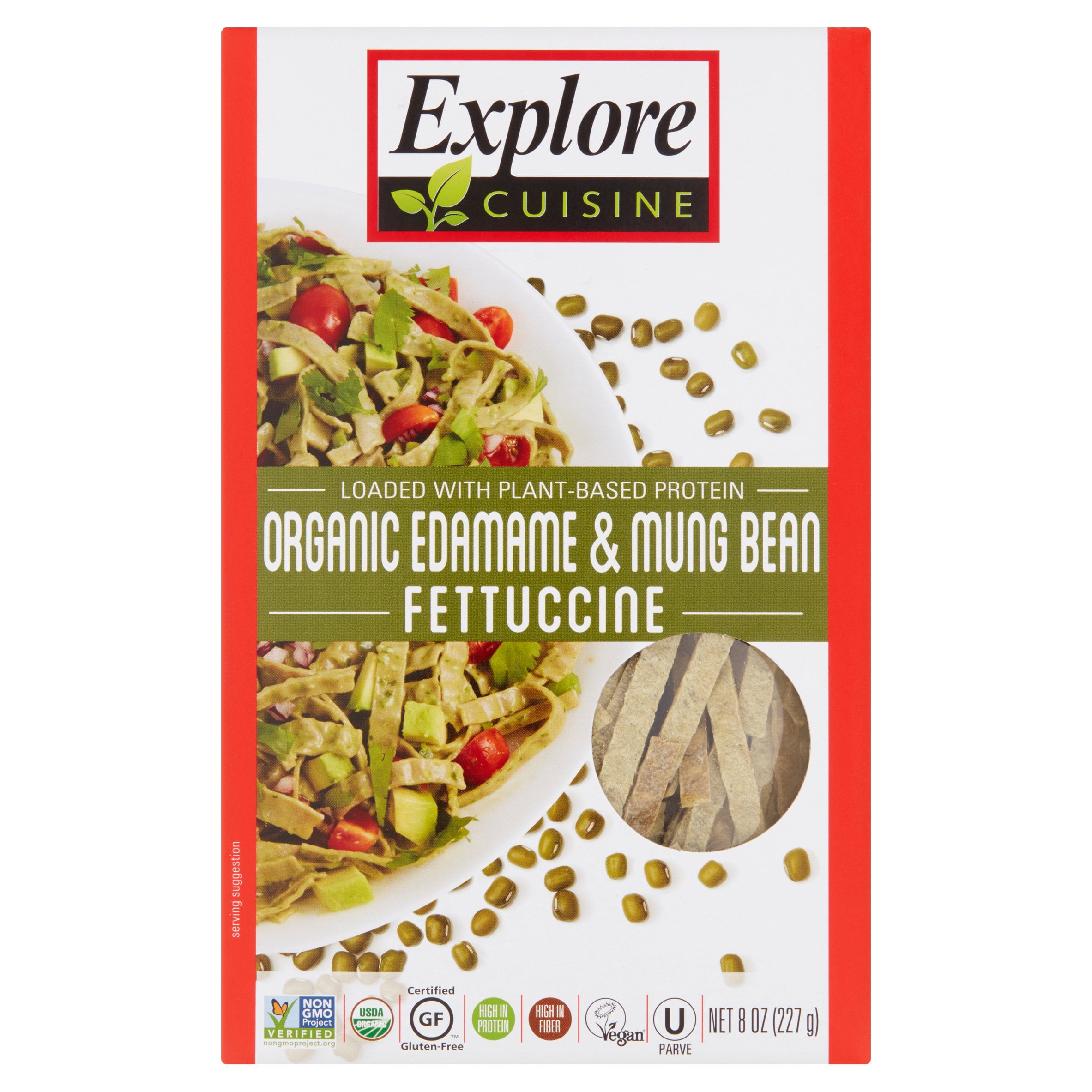 Explore Cuisine Organic Edamame & Mung Bean Fettuccine, 8 oz, 6 pack